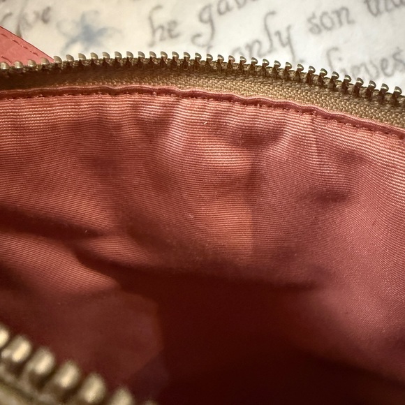 Coach PVC Leather North South Crossbody Stripe Light Khaki/Pink preowned - Picture 6 of 16